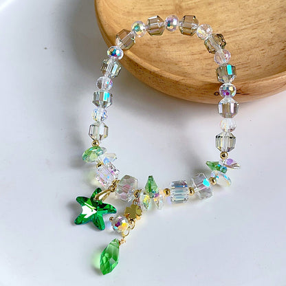 Sparkling Star Bracelet with Various Faceted Crystal Beads