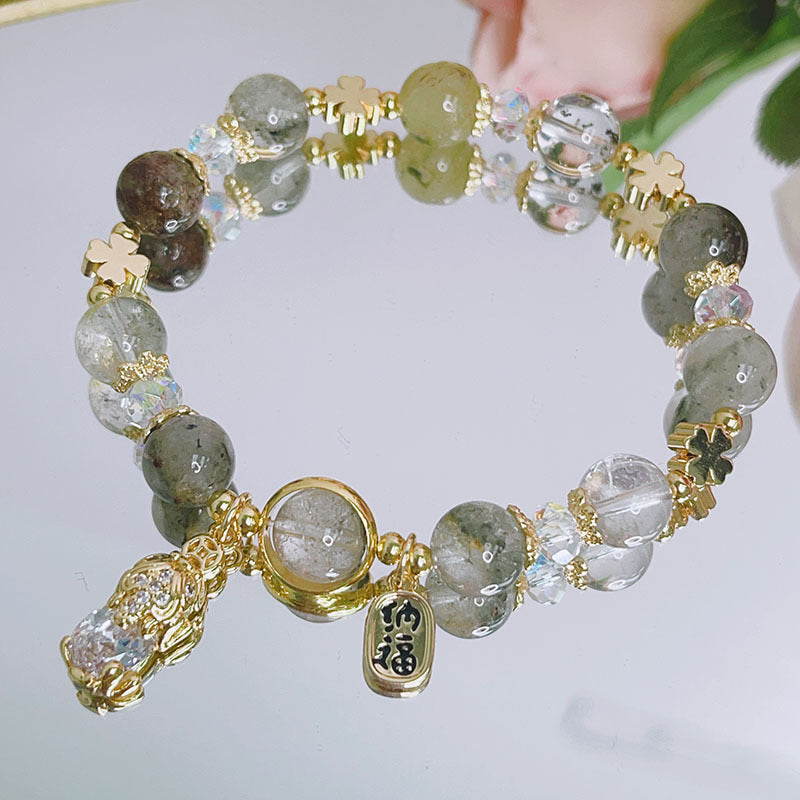 Luckystone Natural Crystal Pixiu Bracelet