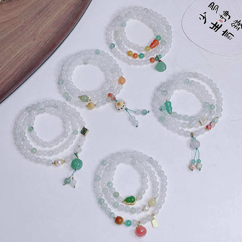 Three Circle Heavenly Mountain Green Bracelet