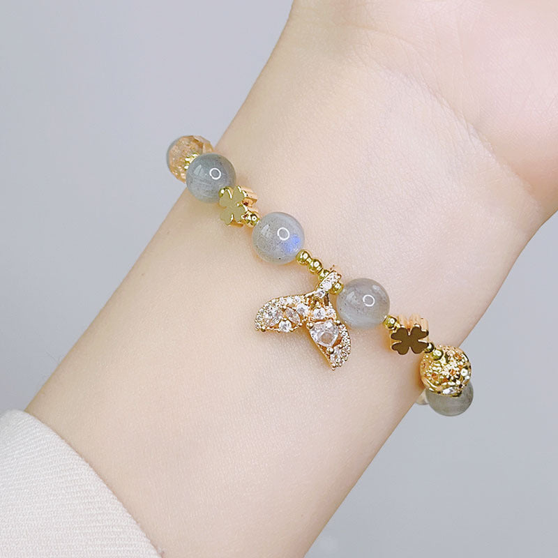 Exquisite Fish Tail Bracelet with Zircon Metal Balls