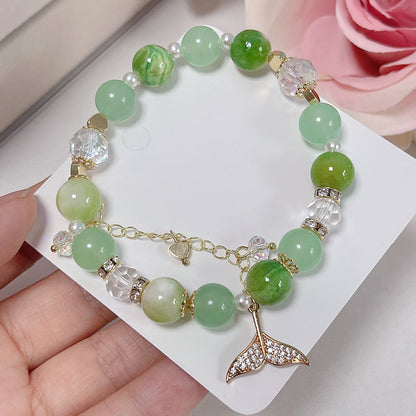 Candy Color Natural Stone Beaded Bracelet for Fairy Tail Girls