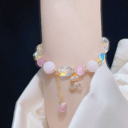 Korean Style Cute Bear Crystal Bead Bracelet for Girls