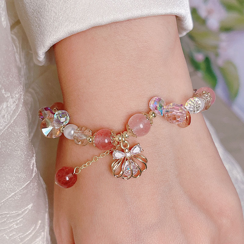 Crystal Butterfly Bow Shell Bracelet