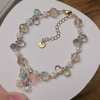 Colorful Butterfly Pearl Bracelet