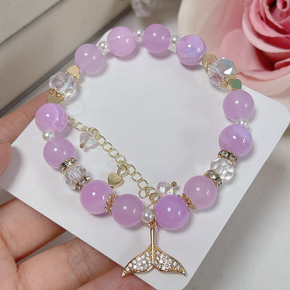 Candy Color Natural Stone Beaded Bracelet for Fairy Tail Girls