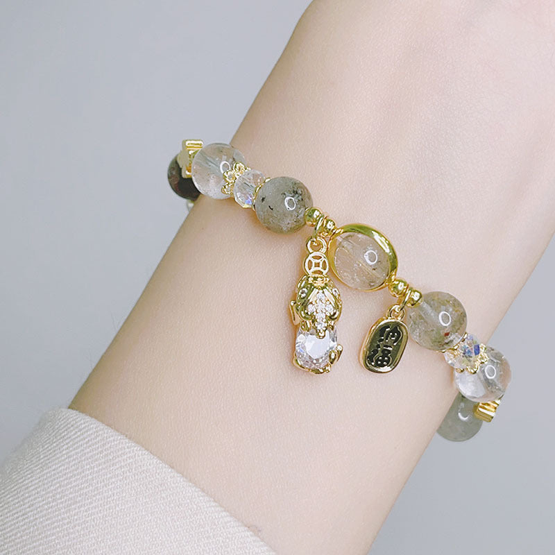 Luckystone Natural Crystal Pixiu Bracelet