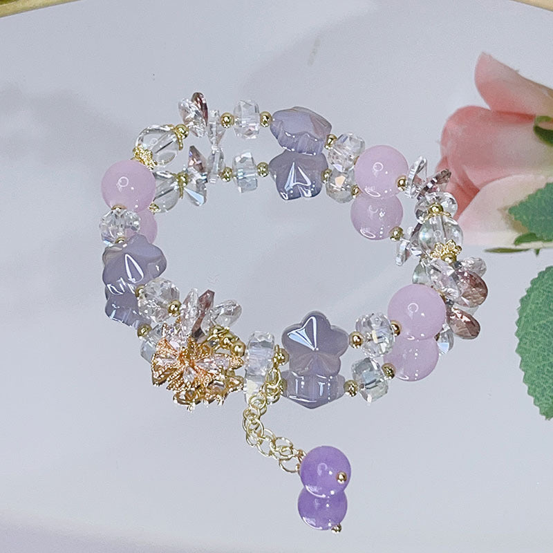 Sparkling Butterfly Bracelet with Dopamine Glass Beads