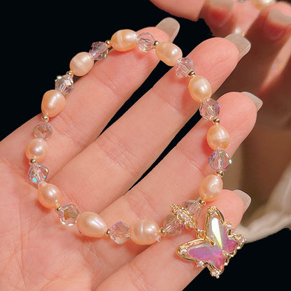 Freshwater Pearl Butterfly Bracelet Colorful Butterfly Bracelet