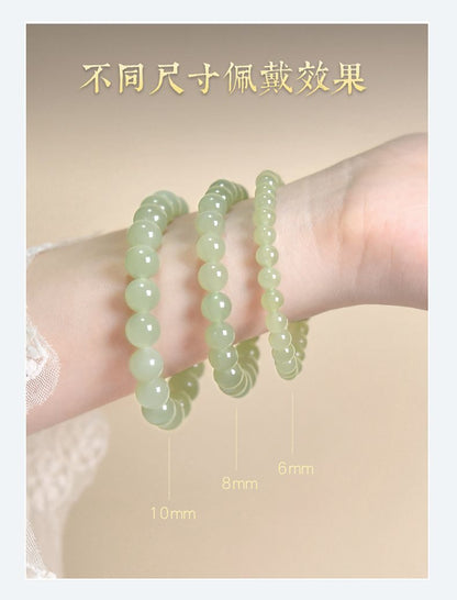 Natural Hotan Jade Ice Clear Water Green Jade Bracelet