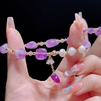 Natural Irregular Crystal Flower Bracelet Freshwater Pearl Tassel Bracelet