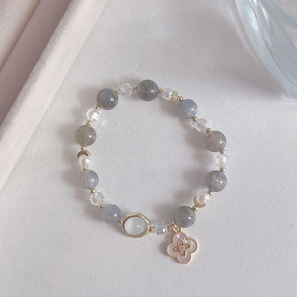 Natural Crystal Fox Lucky Grass Bracelet