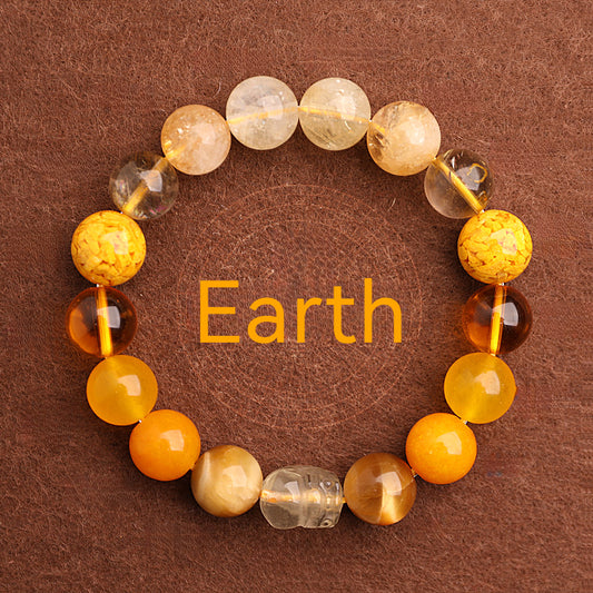 Earth Elemental-Yellow Jade Natural Crystal Bracelet