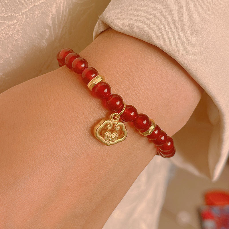 Unique Red Agate Bracelet for Chinese New Year