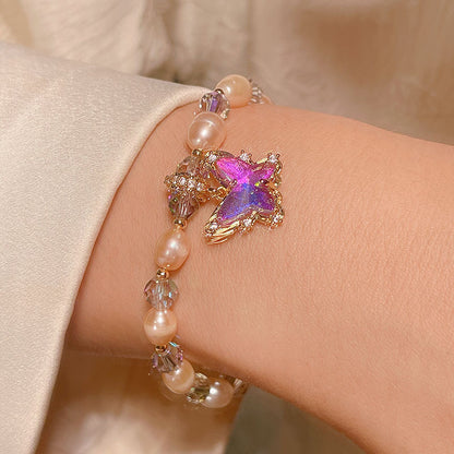 Freshwater Pearl Butterfly Bracelet Colorful Butterfly Bracelet