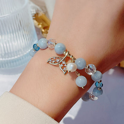 Cute Crystal Cat Eye Friendship Bracelet for Students