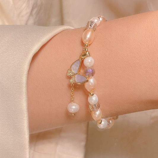 Freshwater Pearl Butterfly Bracelet Colorful Butterfly Bracelet