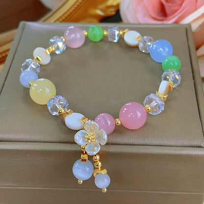 Fresh Flower Tassel Pendant Bracelet