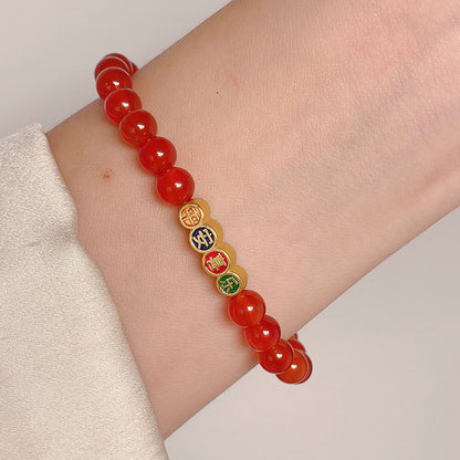 Unique Red Agate Bracelet for Chinese New Year