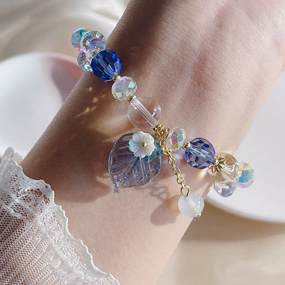 Forest Crystal Bracelet Versatile Flower Leaf Colorful