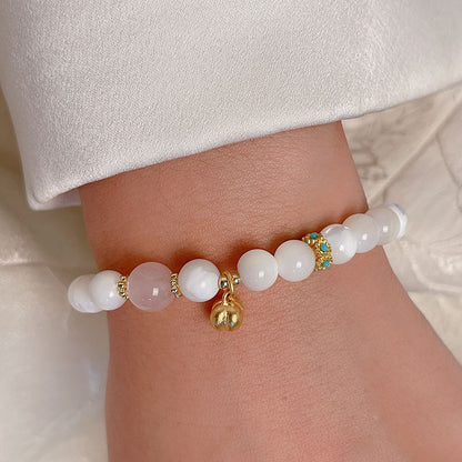 Natural White Butterfly Shell Flower Bellflower Bracelet