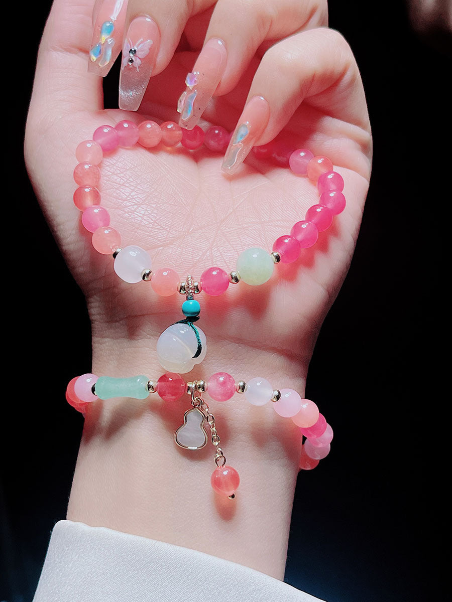 Sweet Colorful Agate Bead Bracelet for Girls