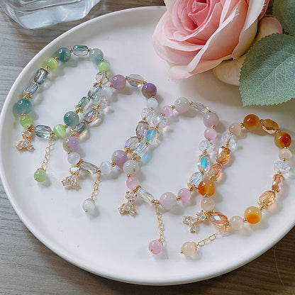 Korean Style Cute Bear Crystal Bead Bracelet for Girls