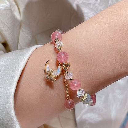 Butterfly Charm Beaded Crystal Bracelet for Women