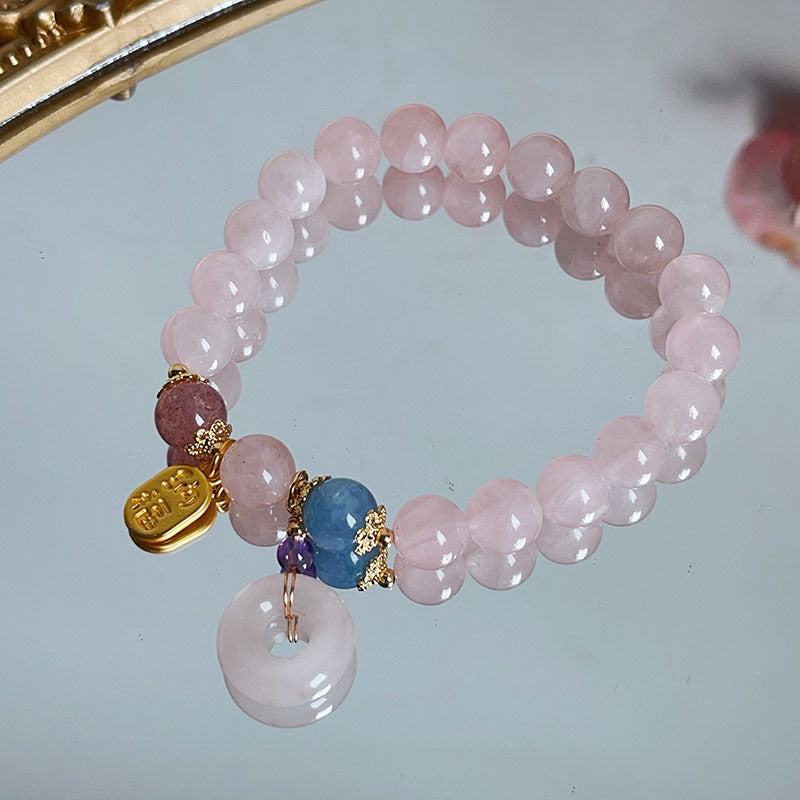 Sweet Crystal Peace Buckle Bracelet