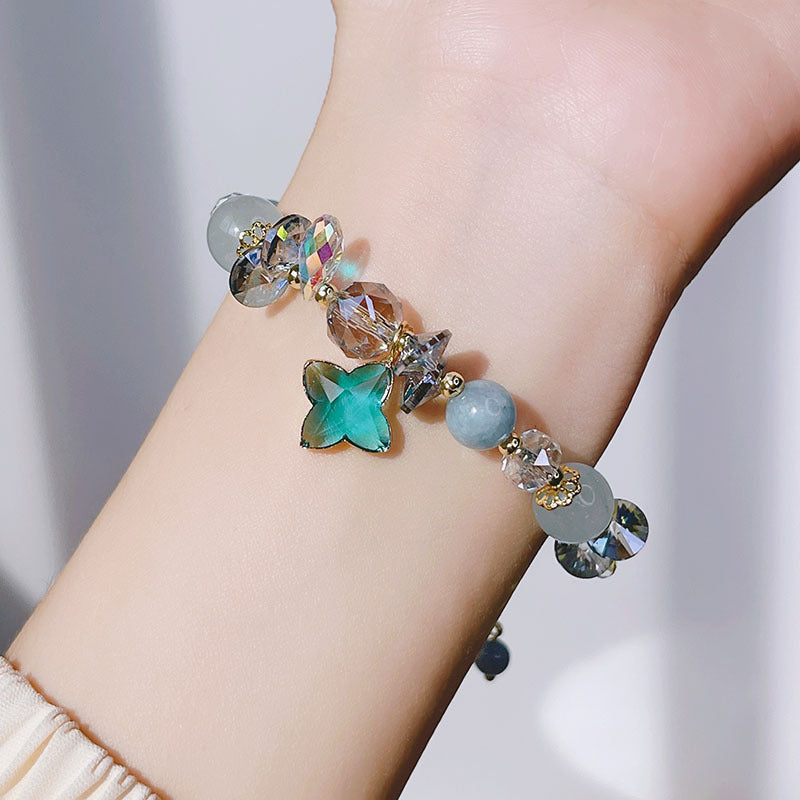 Sparkling Crystal Bracelet with Natural Stone Beads