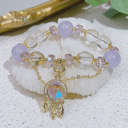 Dreamy Forest Glass Bead Dreamcatcher Bracelet