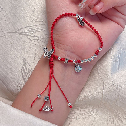 Handmade Red Rope Lucky Charm Bracelet