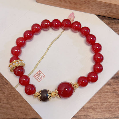 Unique Red Agate Bracelet for Chinese New Year