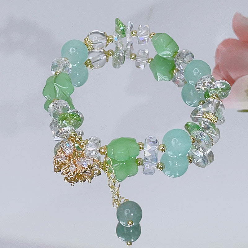 Sparkling Butterfly Bracelet with Dopamine Glass Beads