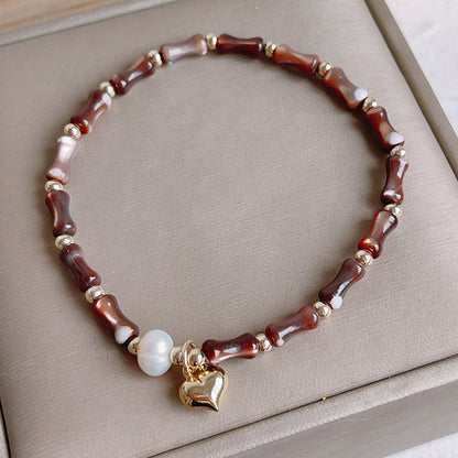 Mela Rad Wind Bracelet - Brown Coffee Shell Bead Lucky Bag Winter Hand Jewelry