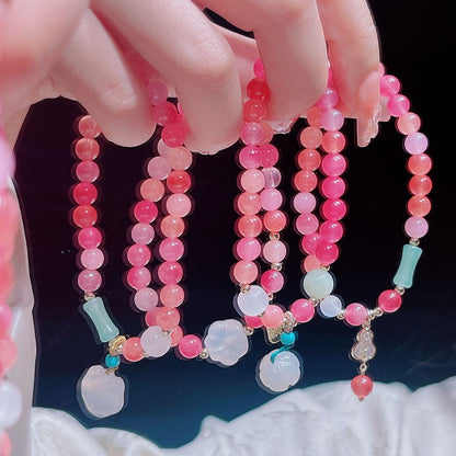 Sweet Colorful Agate Bead Bracelet for Girls