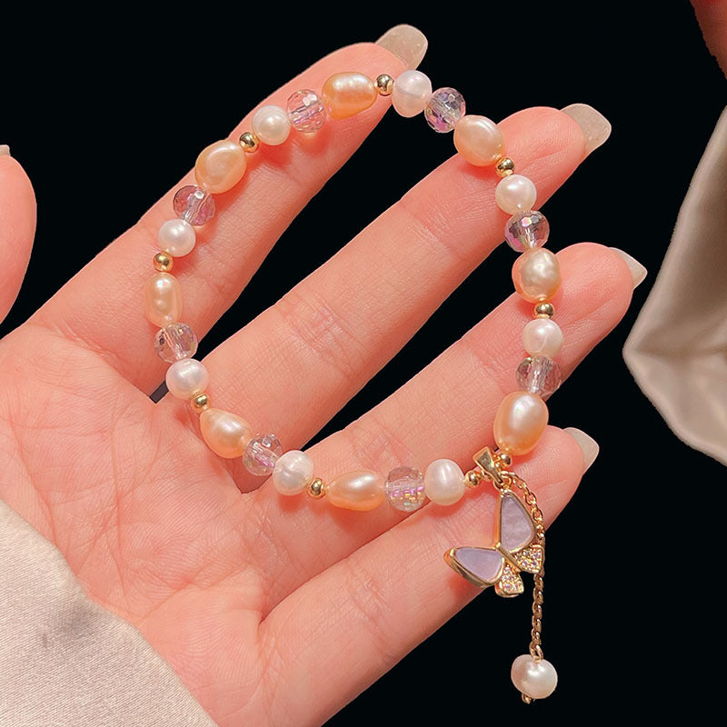 Freshwater Pearl Butterfly Bracelet Colorful Butterfly Bracelet