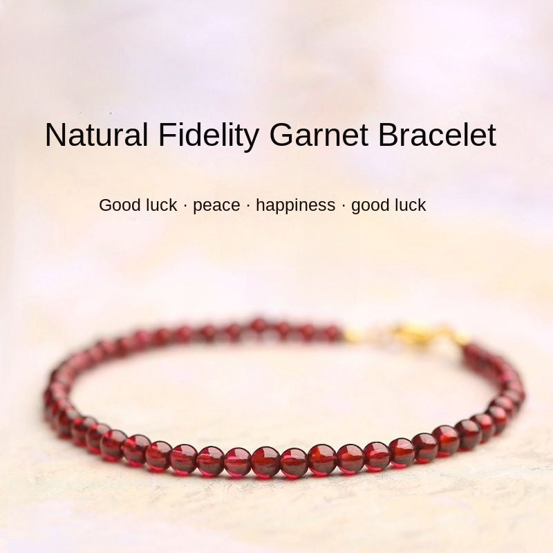 Natural Garnet Women's Love Peach Blossom Bracelet