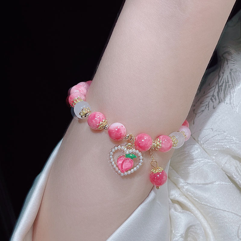 Heart-shaped Flower Pendant Bracelet for Best Friends