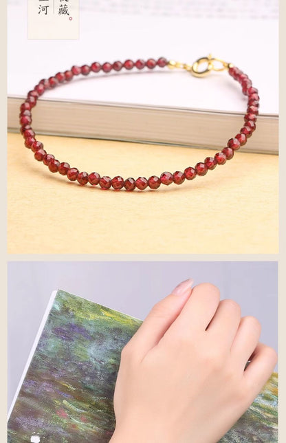 Natural Garnet Women's Love Peach Blossom Bracelet