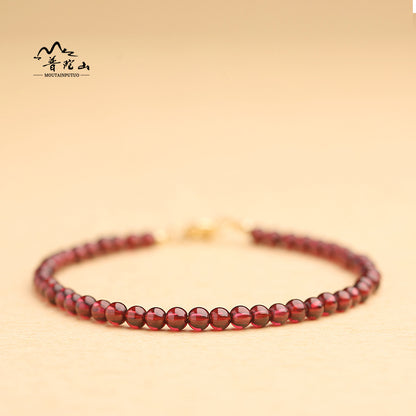 Natural Garnet Women's Love Peach Blossom Bracelet