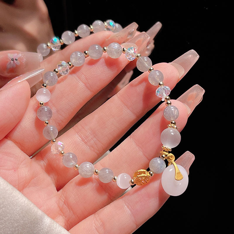 Natural Crystal Fox Lucky Grass Bracelet