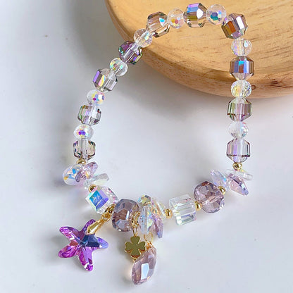 Sparkling Star Bracelet with Various Faceted Crystal Beads