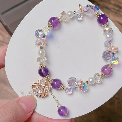 Crystal Butterfly Bow Shell Bracelet