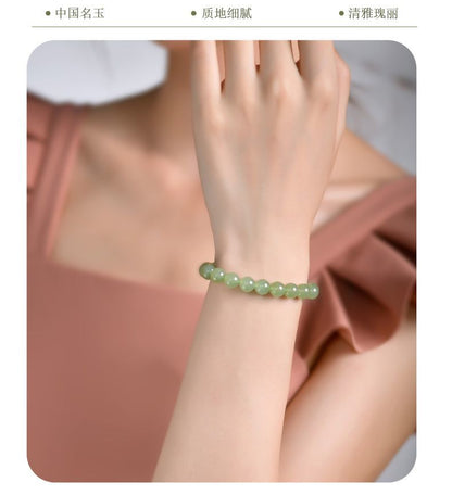 Natural Hotan Jade Ice Clear Water Green Jade Bracelet