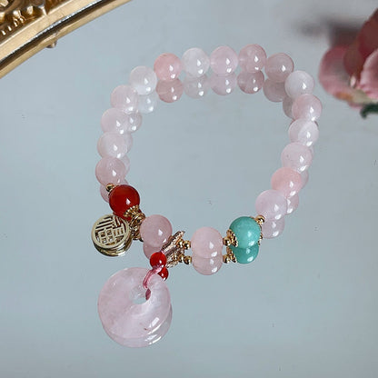 Sweet Crystal Peace Buckle Bracelet