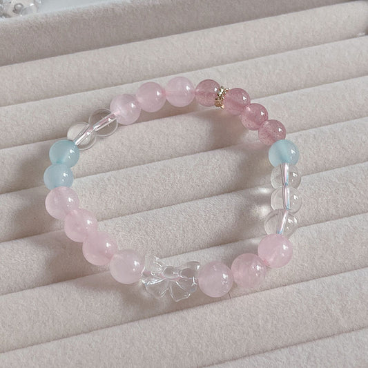 Red Strawberry Crystal Sunstone DIY Bracelet