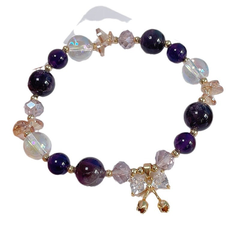 Purple Crystal Bow Bracelet for Women