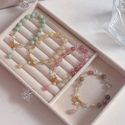 Natural Crystal Fox Lucky Grass Bracelet