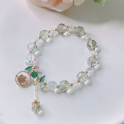 Cute Crystal Bracelet with Star and Flower Charms