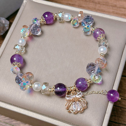 Crystal Butterfly Bow Shell Bracelet